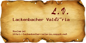 Lackenbacher Valéria névjegykártya